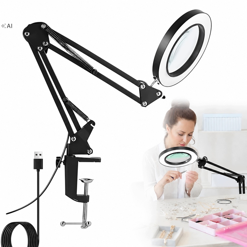 Stolní Lampa S Led Zvětšovacím Sklem 10 X S 10 Úrovněmi