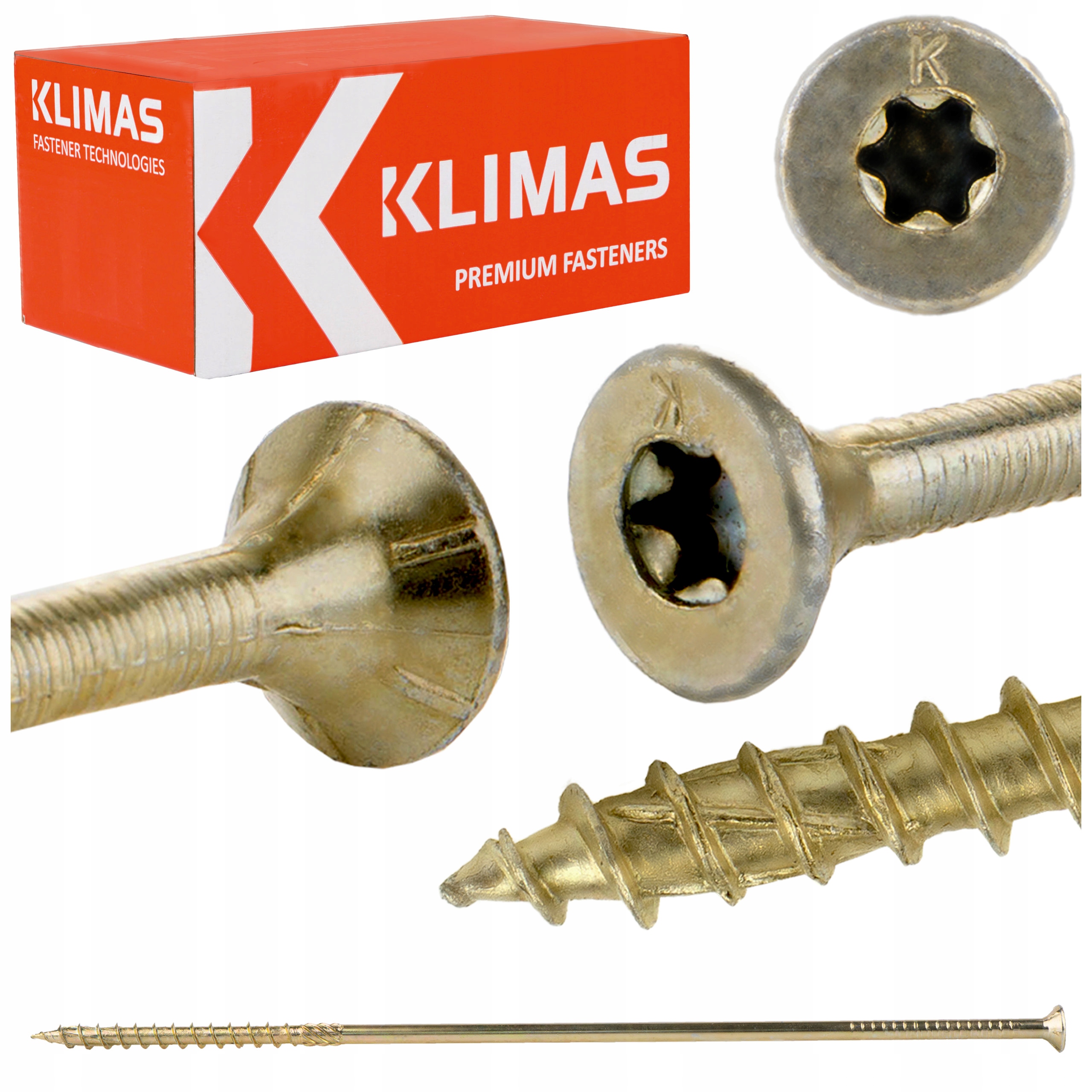 Vruty do dřeva Torx 8x300 mm 50 ks tesařské kuželové Klimas Wkcs