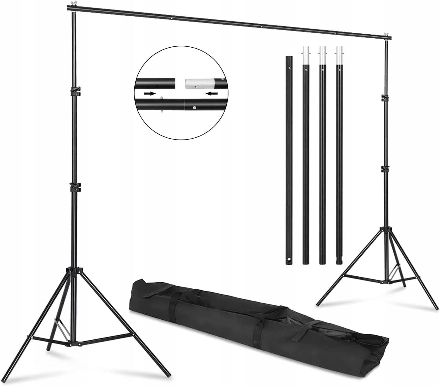 Sada Na Zavěšení Pozadí Stojan Na Fotografické Pozadí 2x3M Amzdeal