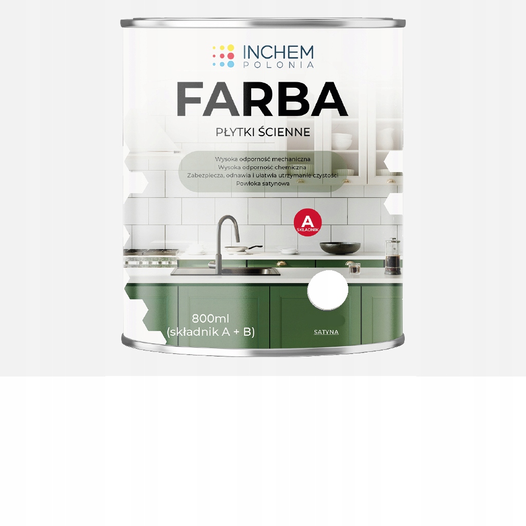 Farba do płytek ściennych 800ml Biała glazury biały