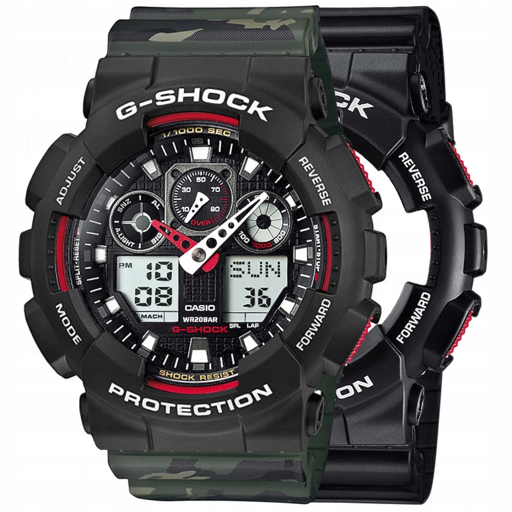 Sada G-shock GA-100-1A4ER Černá Zelená