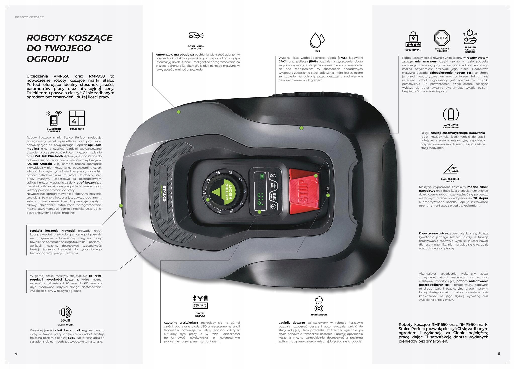 ROBOT KOSZĄCY KOSIARKA AUTOMATYCZNA INTELIGENTNY RMP650 STALCO S-98700 Kod producenta S-98700