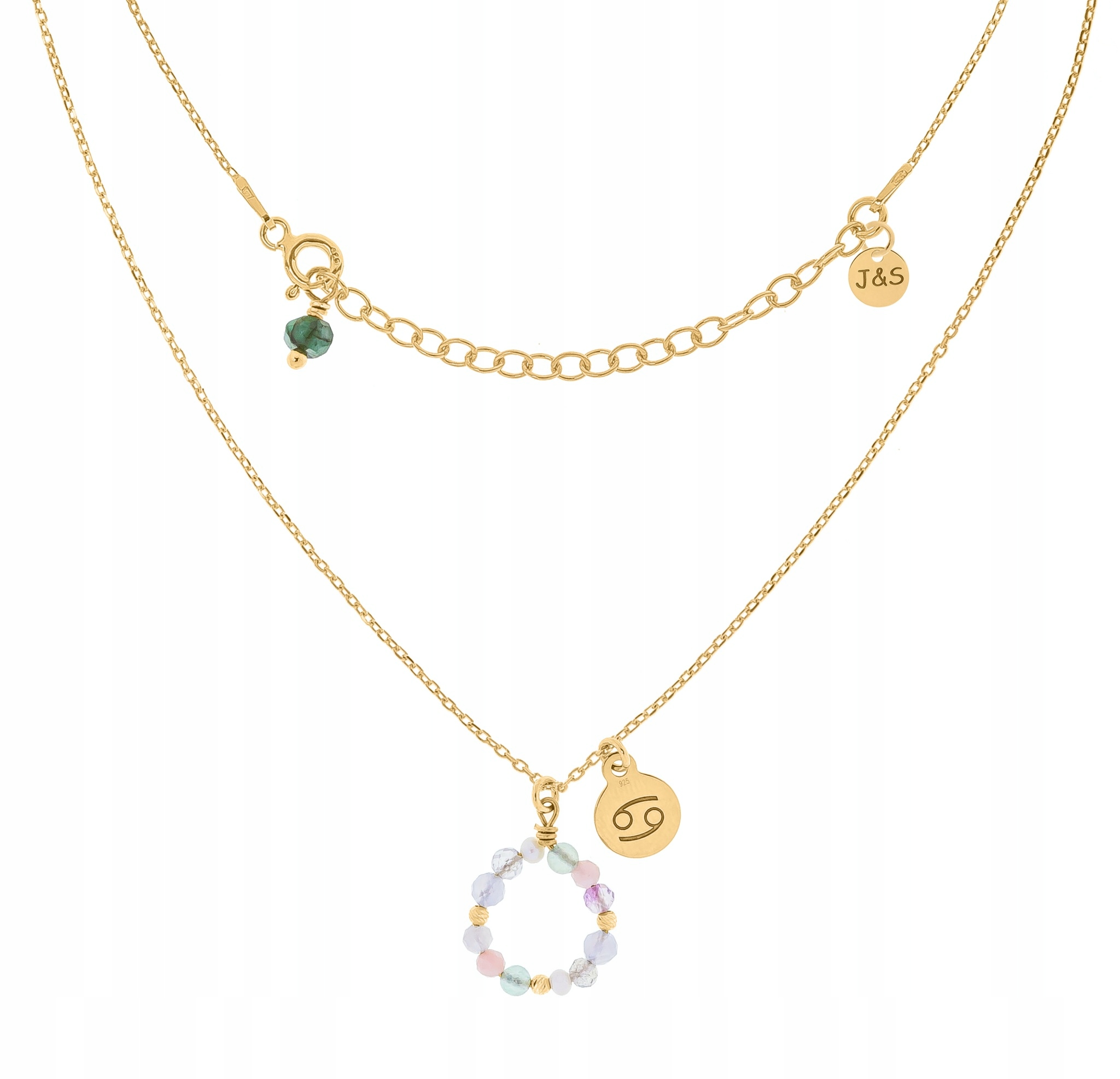 Náhrdelník Znamení Zvěrokruhu Rak Aventurín Stříbro 925