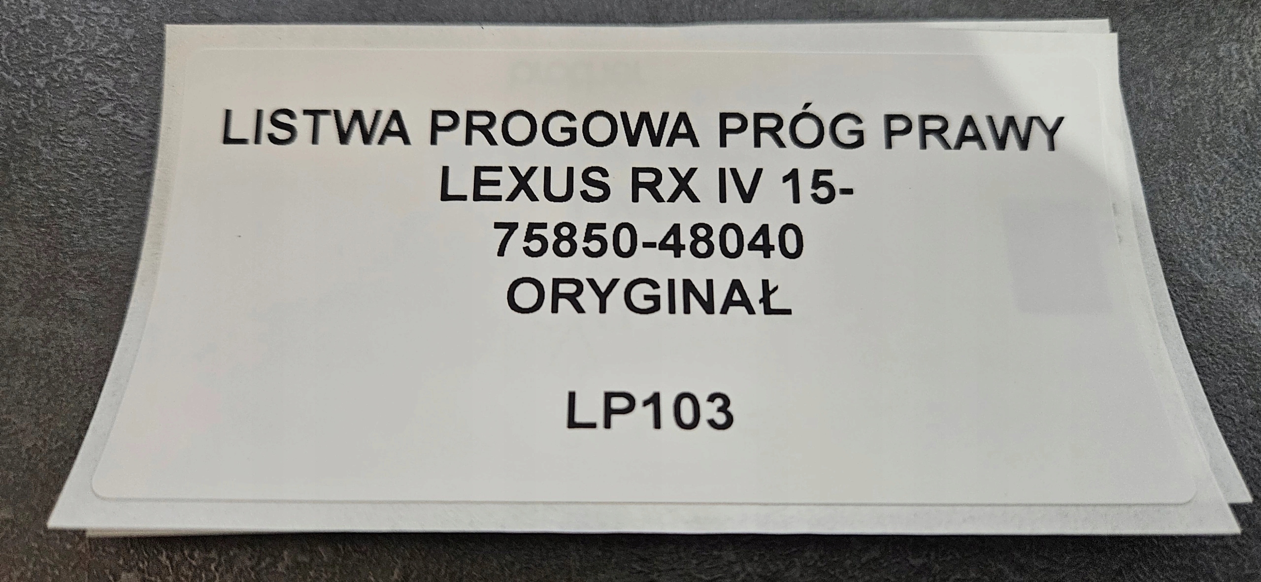 moulding threshold right LEXUS RX IV 15- original 75850-48040
