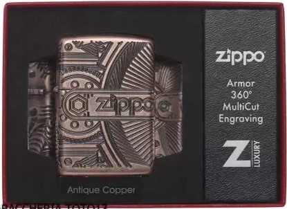 Zapalovač Zippo Gear Antique Copper Armor 60003424 Větruodolný benzínový