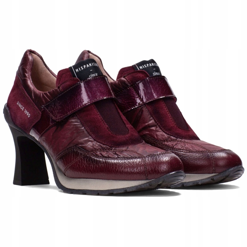 Dámské polobotky na podpatku bordové barvy Hispanitas HI254350 BOLERO-I25 Wine VEL..39