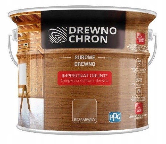 

Drewnochron Impregnat Grunt Drewno Bezbarwny 18L