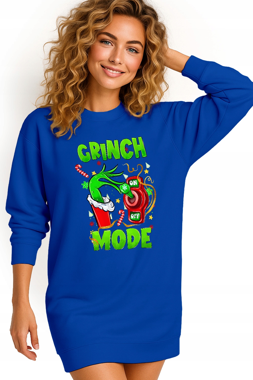 Mikina Vánoční Oversize Šaty Grinch Mode On Dárek Vánoce XL