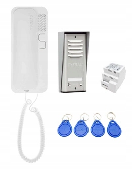 Domofónový set Cyfral Cosmo R1 1-nájomný, Strieborný