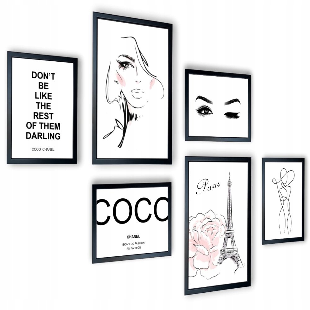 fordrejer veteran modstand Galeria 6 szt obrazów plakaty Coco Chanel 167x120 11101832426 - Allegro.pl