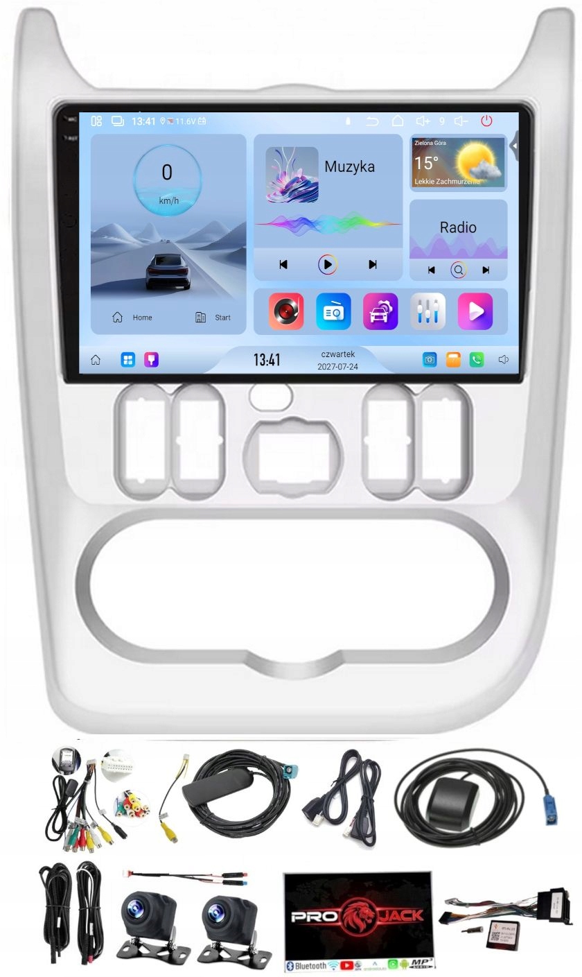 Rádio Navigácia Gps Android Carplay Dacia Sandero 2007-2011 4GB 64GB Sim
