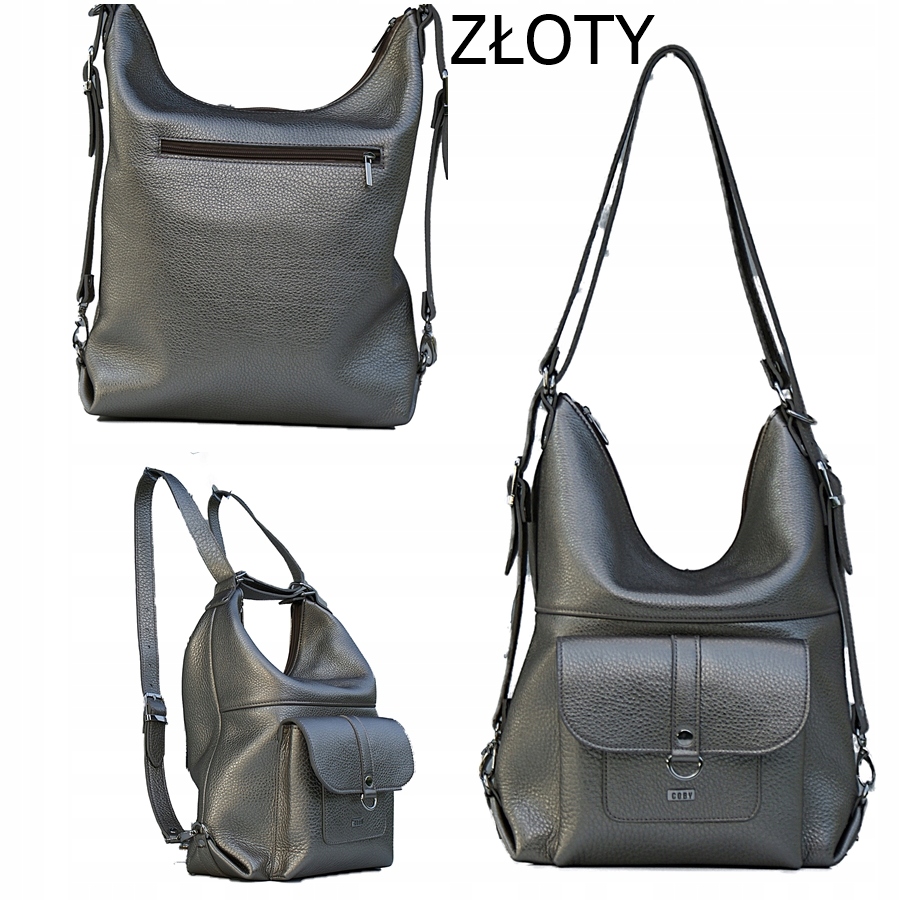 TOREBKA DAMSKA PLECAK 2W1 WŁOSKA SKÓRA NATURALNA Kolor wielokolorowy