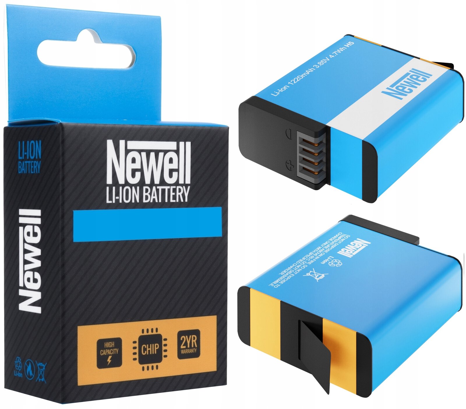 Ładowarka +2 Akumulator Bateria GoPro HERO 5 6 7 Pojemność akumulatora 1220 mAh