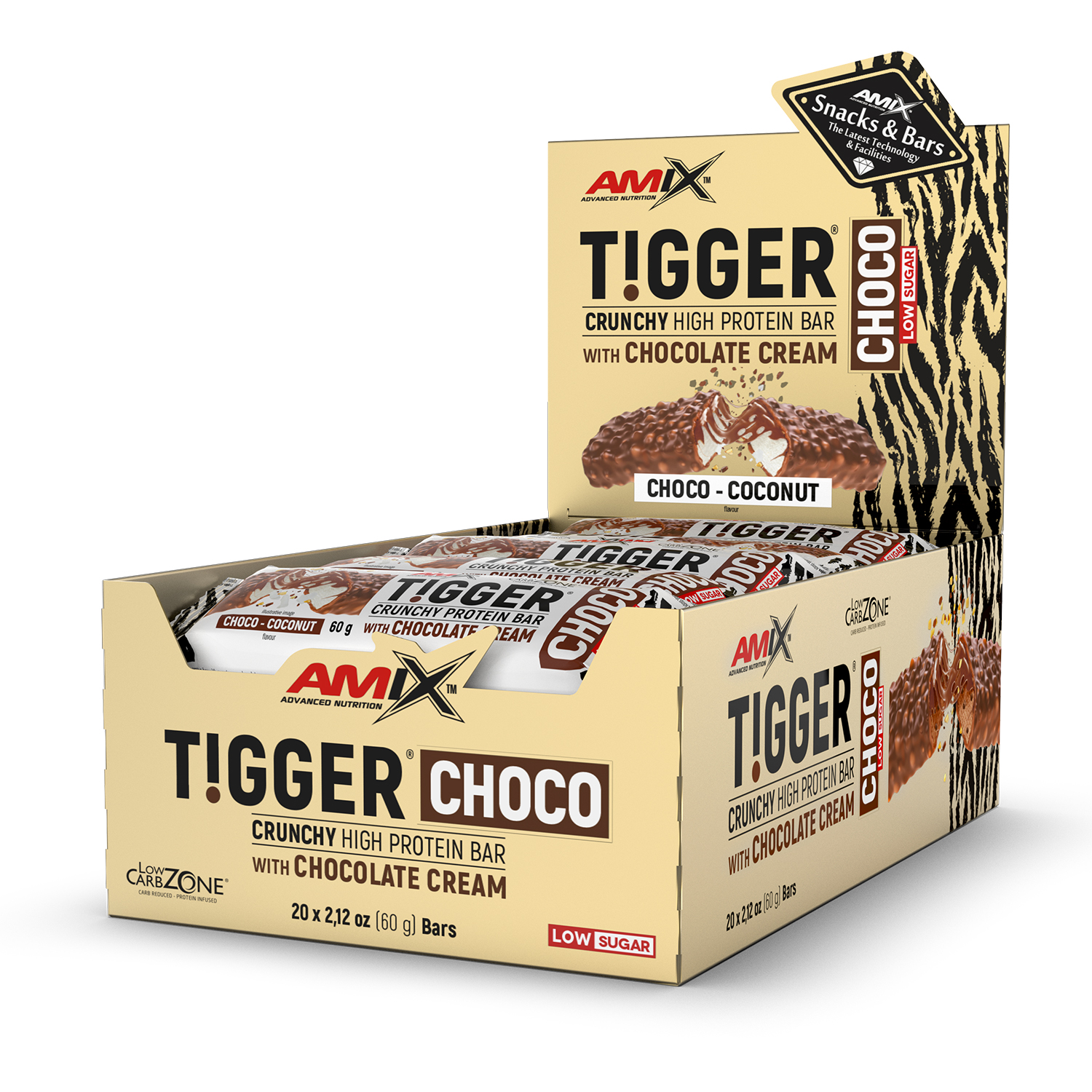 20x Tigger Zero Multi Layer Protein Bar 60g choco coconut