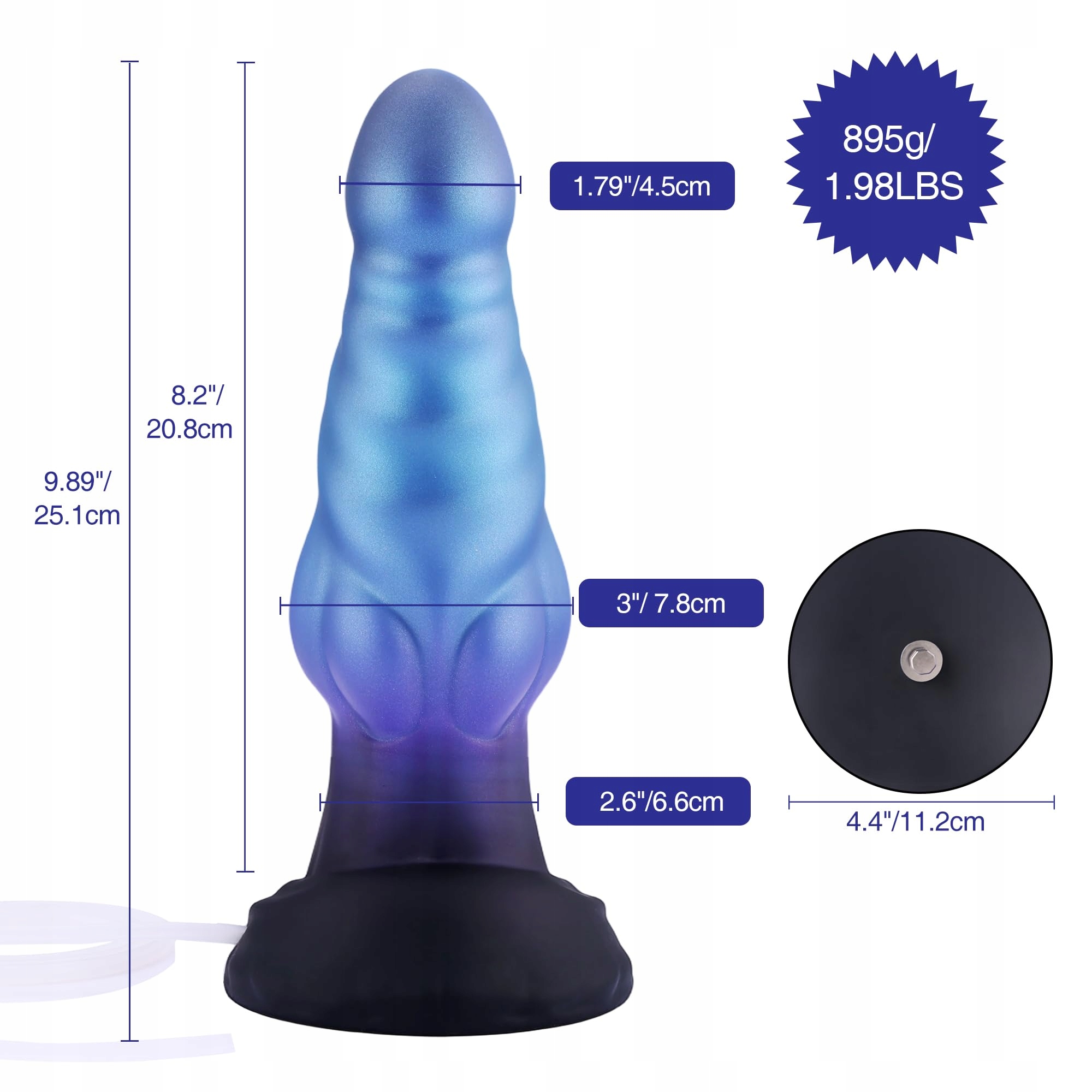HISMITH Dildo Silikonowe 25 cm Fantasy Dildo Dla Dorosłych — miniatura 4
