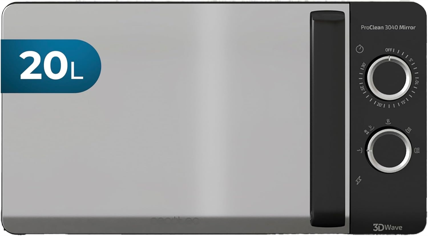 Cecotec ProClean 3040 Mirror Mikrofala 20L 700W Ready2Clean 3Dwave Czarny