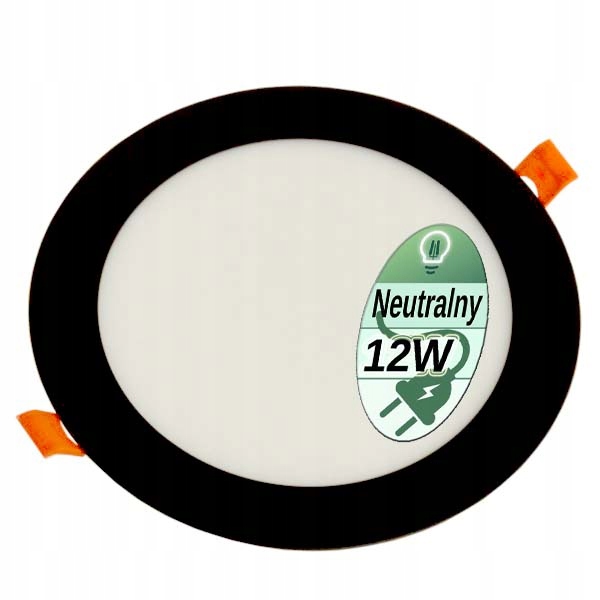 

Panel Led lampa 12W 230V plafon podtynkowy Czarny