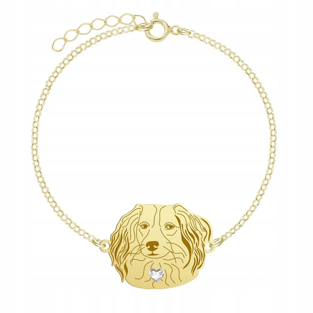 Zlatý náramek s pejskem Holandský plašič 925 Šperky Gravírování Bonus