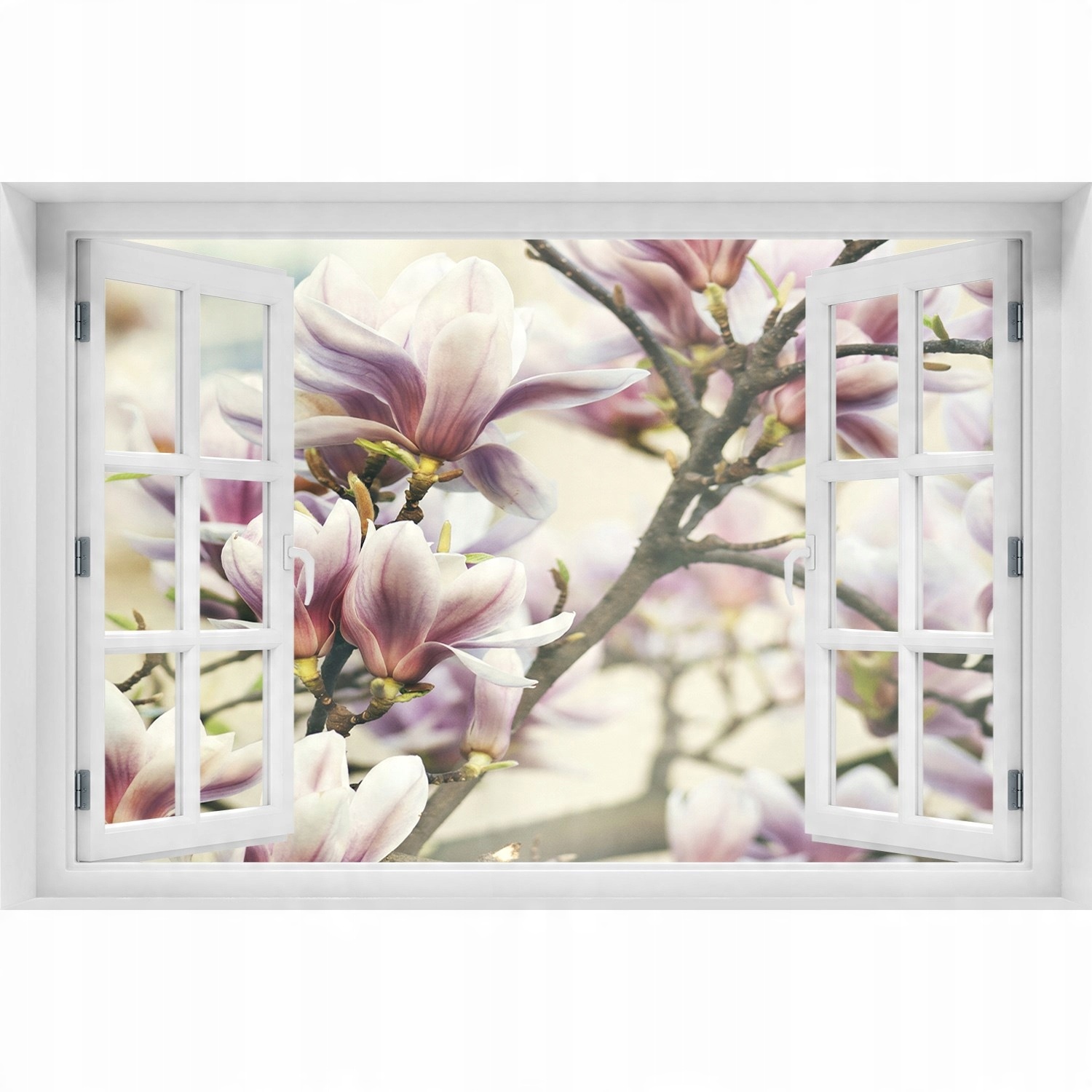

3D Okno Naklejka samoprzylepna Magnolia 150x100