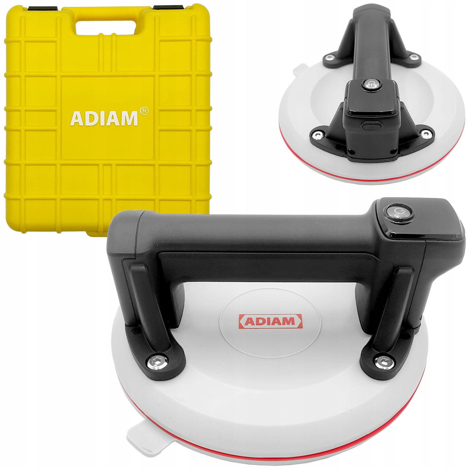 Przyssawka Akumulatorowa Z Manometrem Do Płytek 200mm 150kg Walizka Adiam