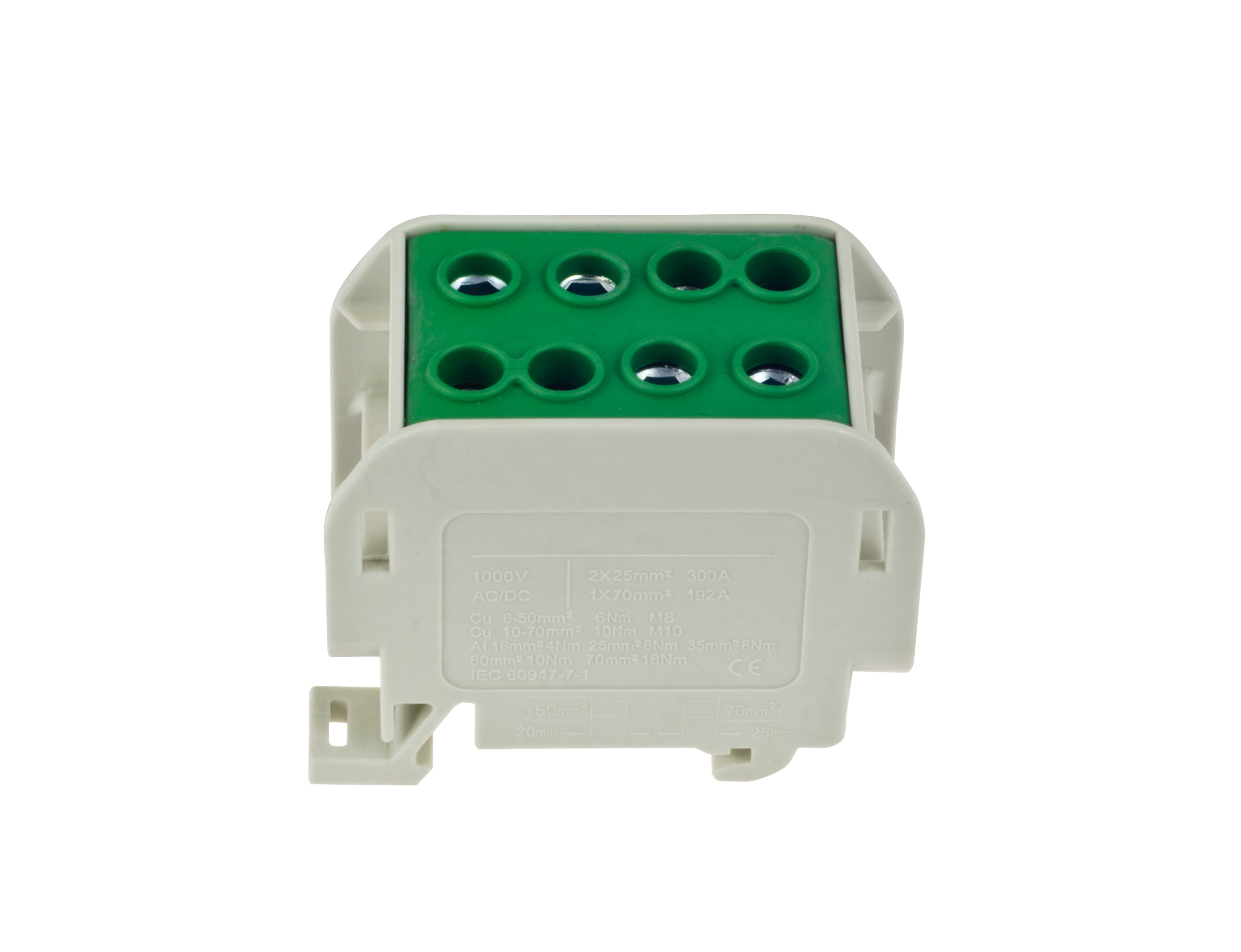 ZŁĄCZKA SZYNOWA JEDNOPOLOWA ZGX 1x70/2x50 MM2 ZIELONA (Al/Cu) INCOBEX