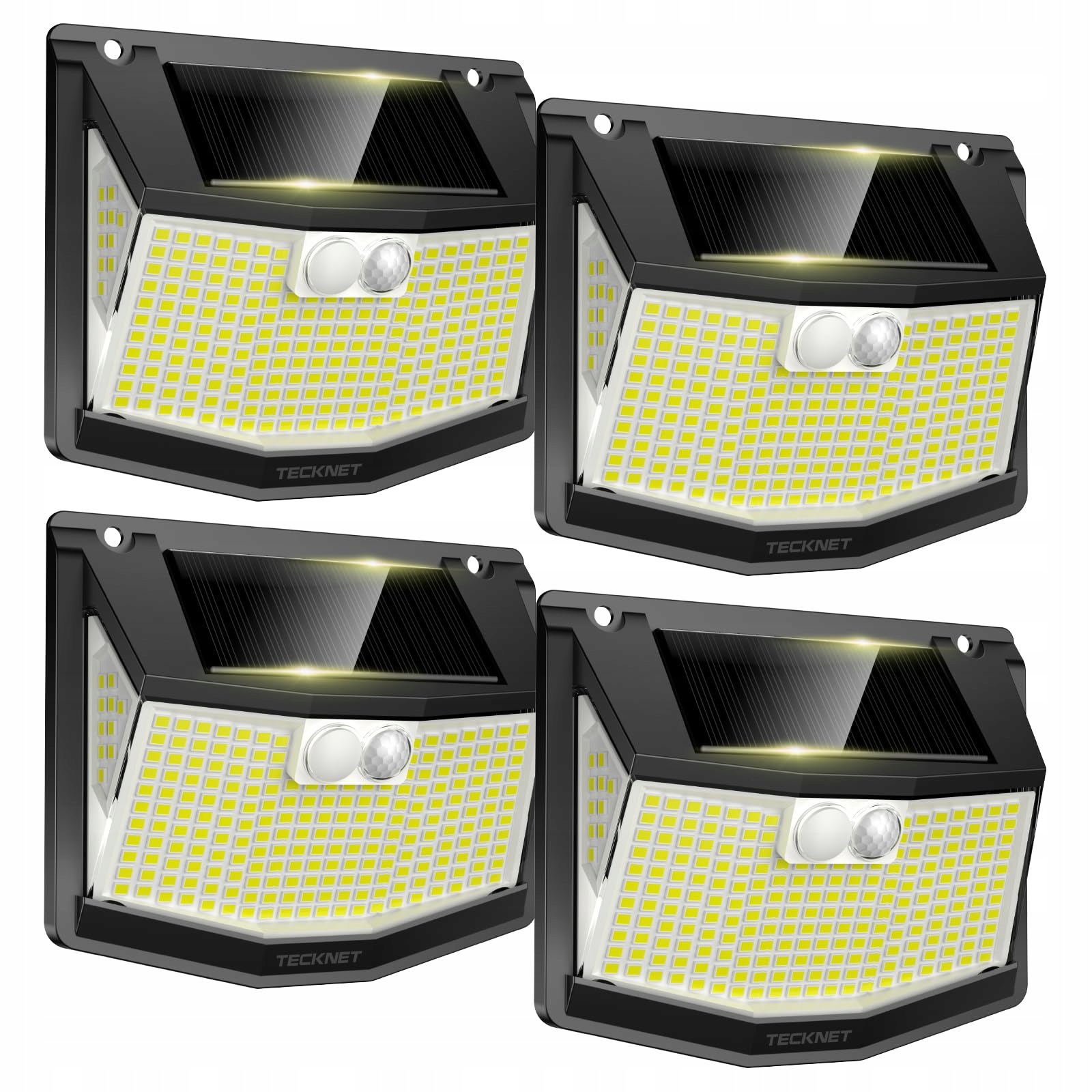 Solární lampa Tecknet 248 Led, 300° s pohybovým senzorem, 4 ks
