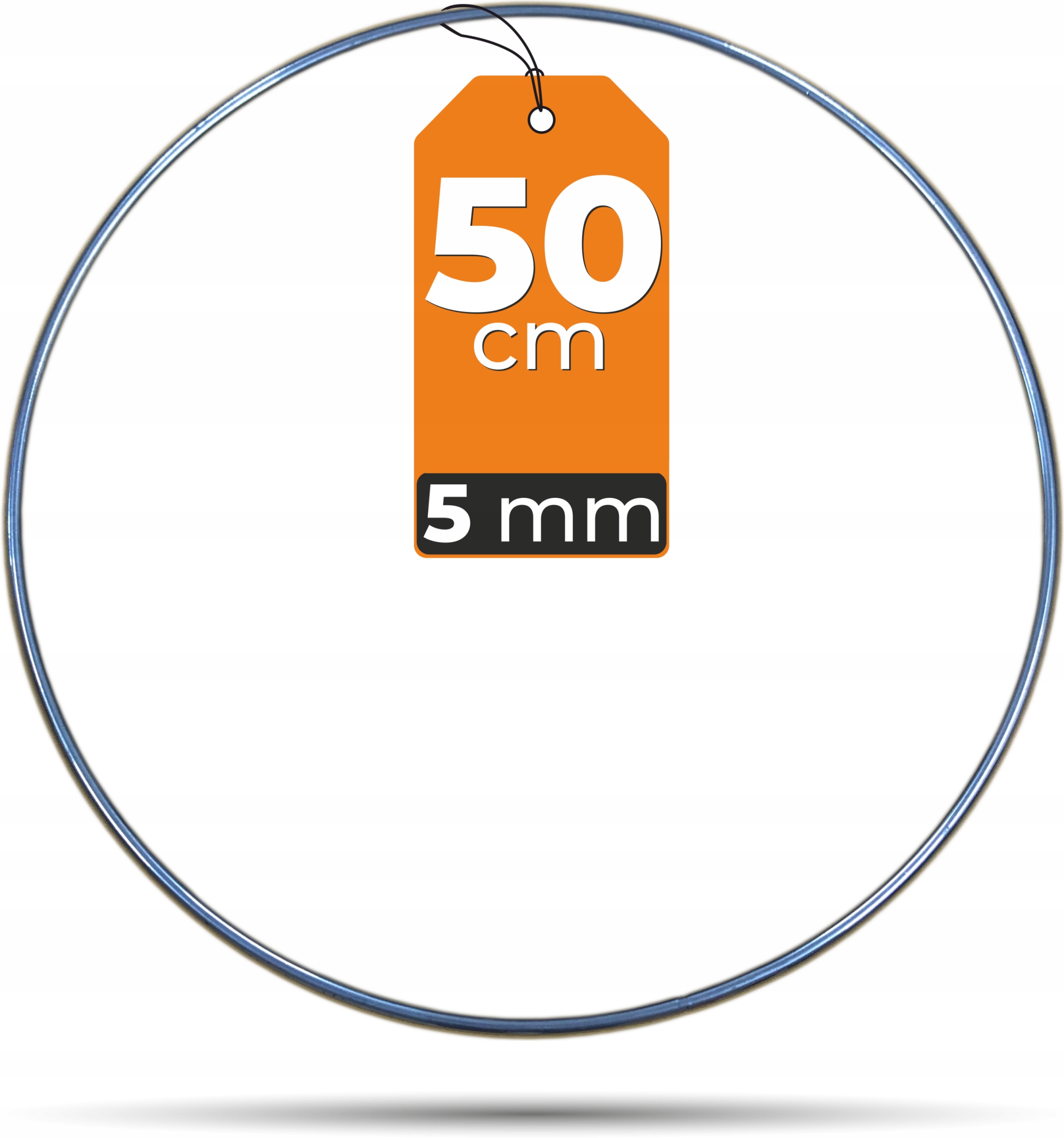 Srebrna obręcz do łapacza snów i makram 50 cm 5 mm