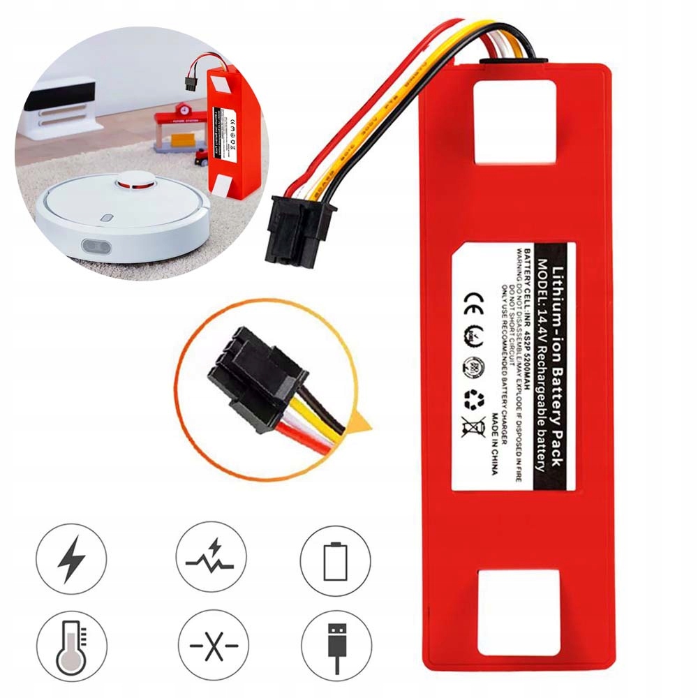 Li-ion Akumulátor Pro Xiaomi Roborock S50 S51 S55 Vysavač 5200 Mah 14,4 V