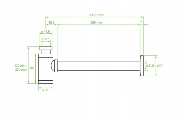 Syfon Umywalkowy stalowy Kuchinox 50 mm EAN (GTIN) 5907791136473