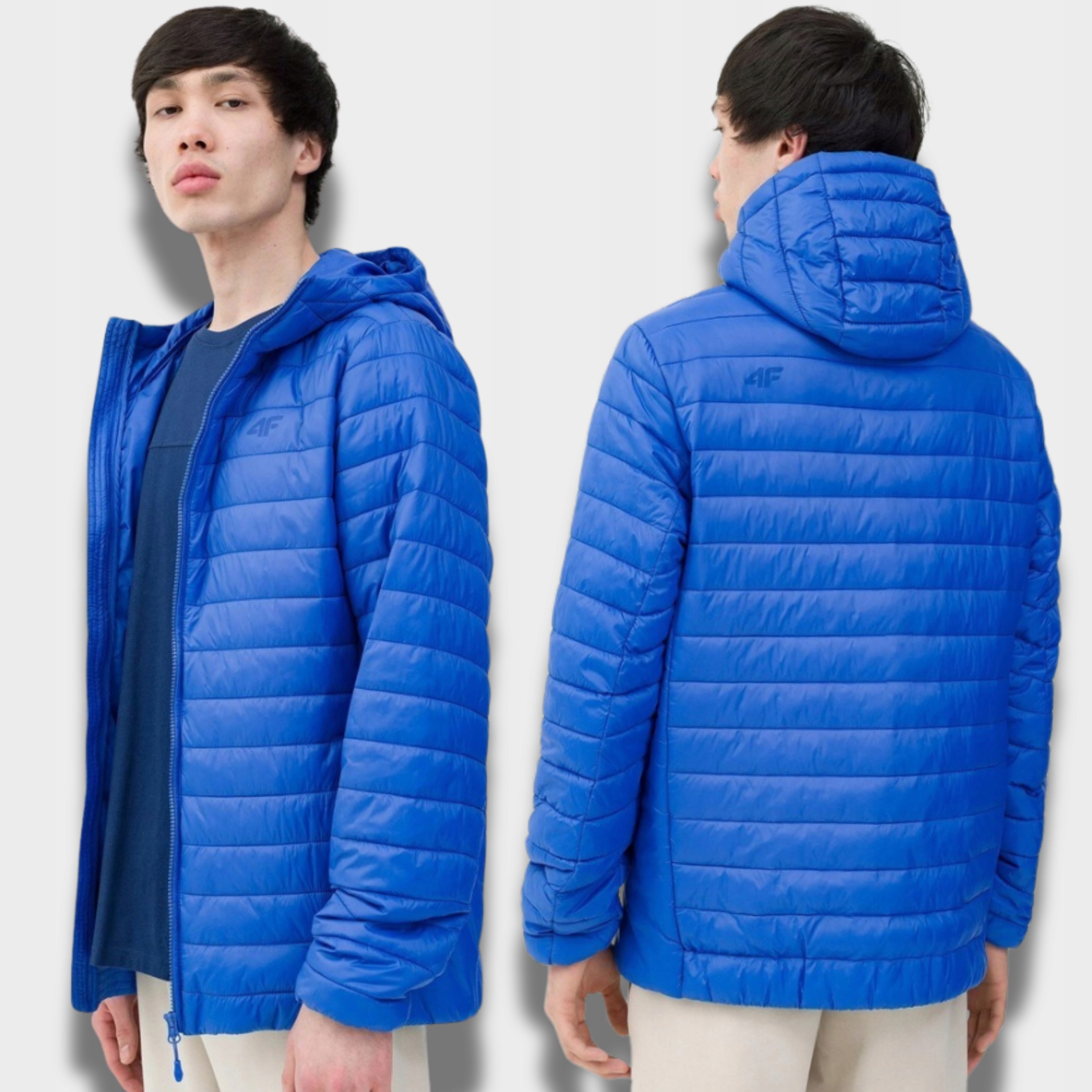 Pánská Podzimní Přechodová Bunda 4F Pro Každodenní Nošení S Kapucí Prošívaná S