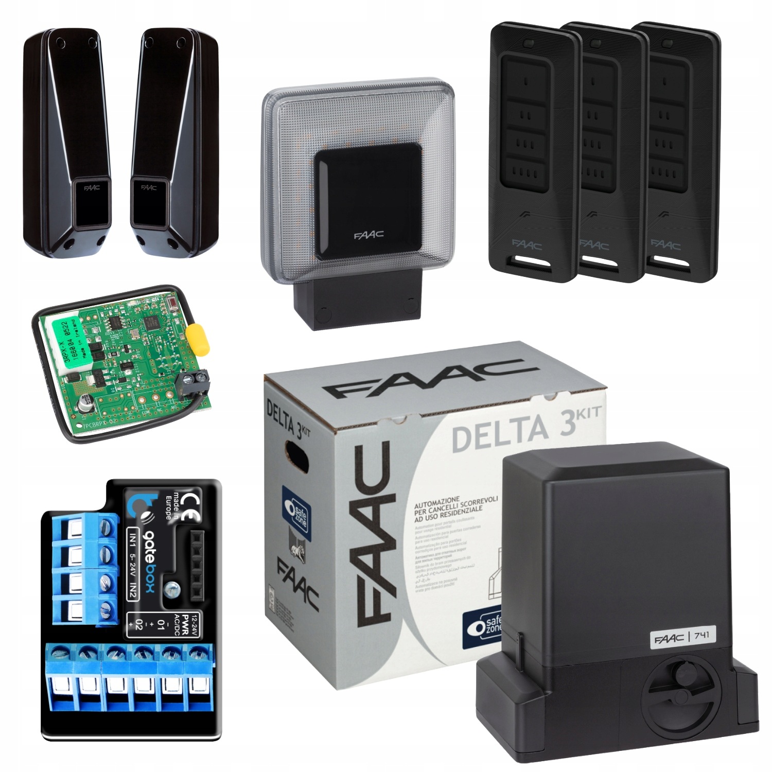 Faac DELTA3+ Modul WiFi Lampa+ Pilot XT4 Fds 3ks pohon posuvnej brány