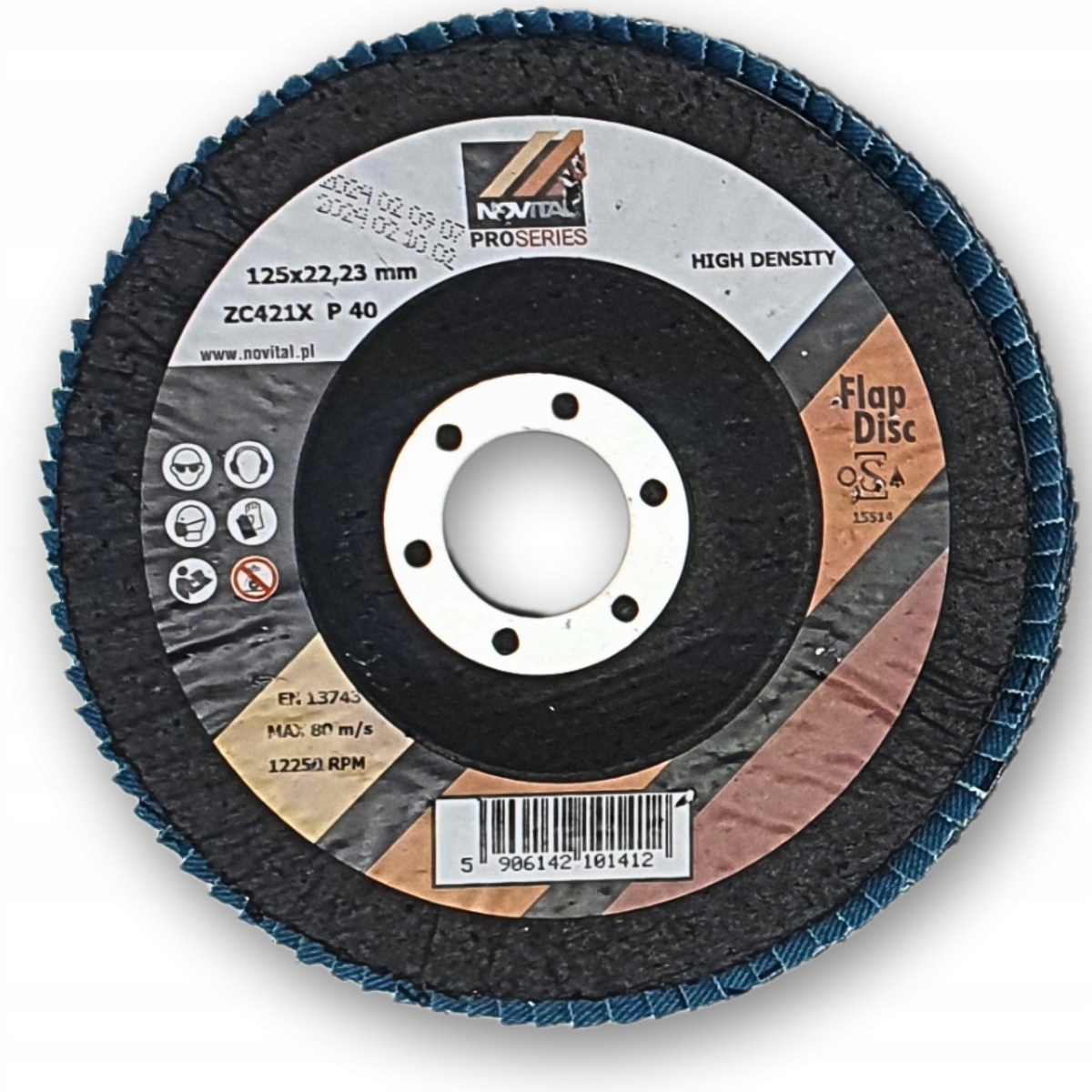 Tarcza lamelkowa NOVITAL stożkowa 125x22 P40 HIGH Density