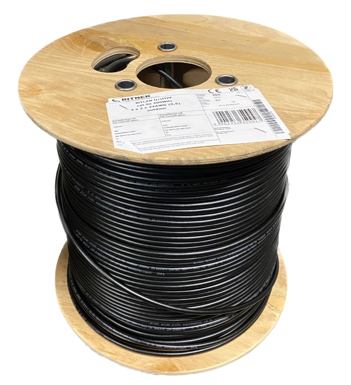 Przewód Skrętka u/UTPF cat.5e 200 MHz 4x2x0,5mm2 zew. Lan Do Ziemi 305m