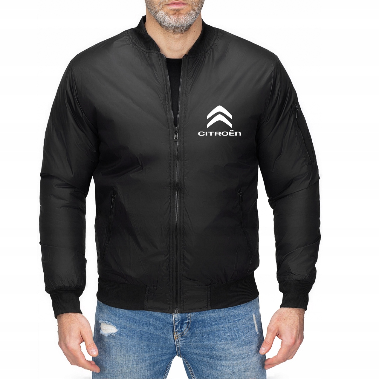 Pánská Bomber Bunda Bomber Přechodová Citroen Černá XL