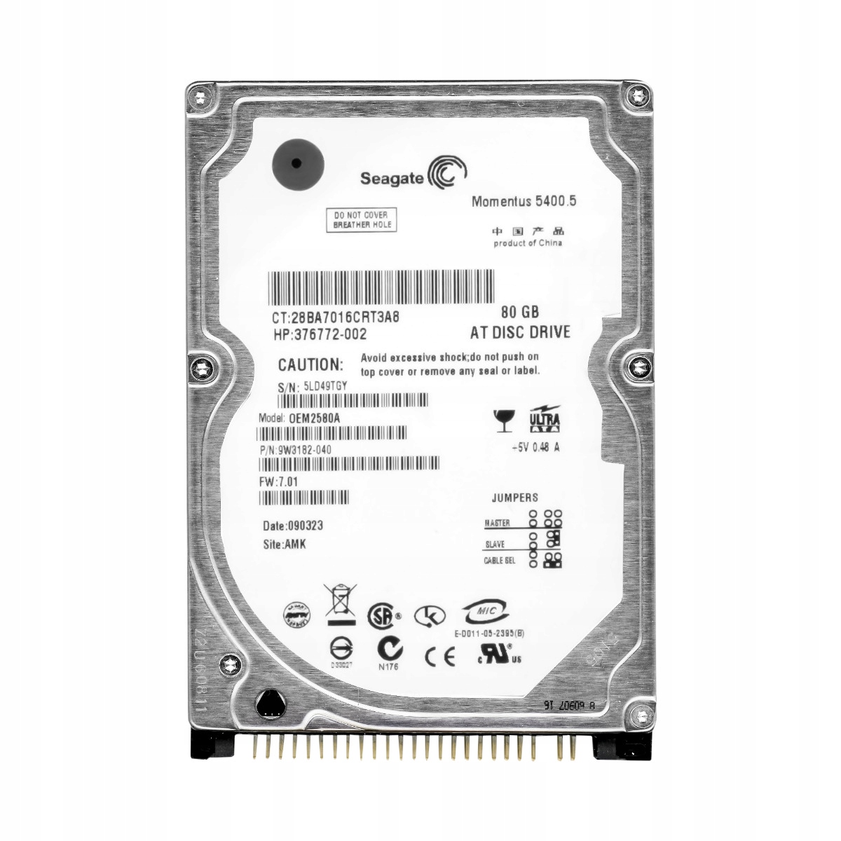 Hp 376772-002 80GB 5.4K Ata 2,5''