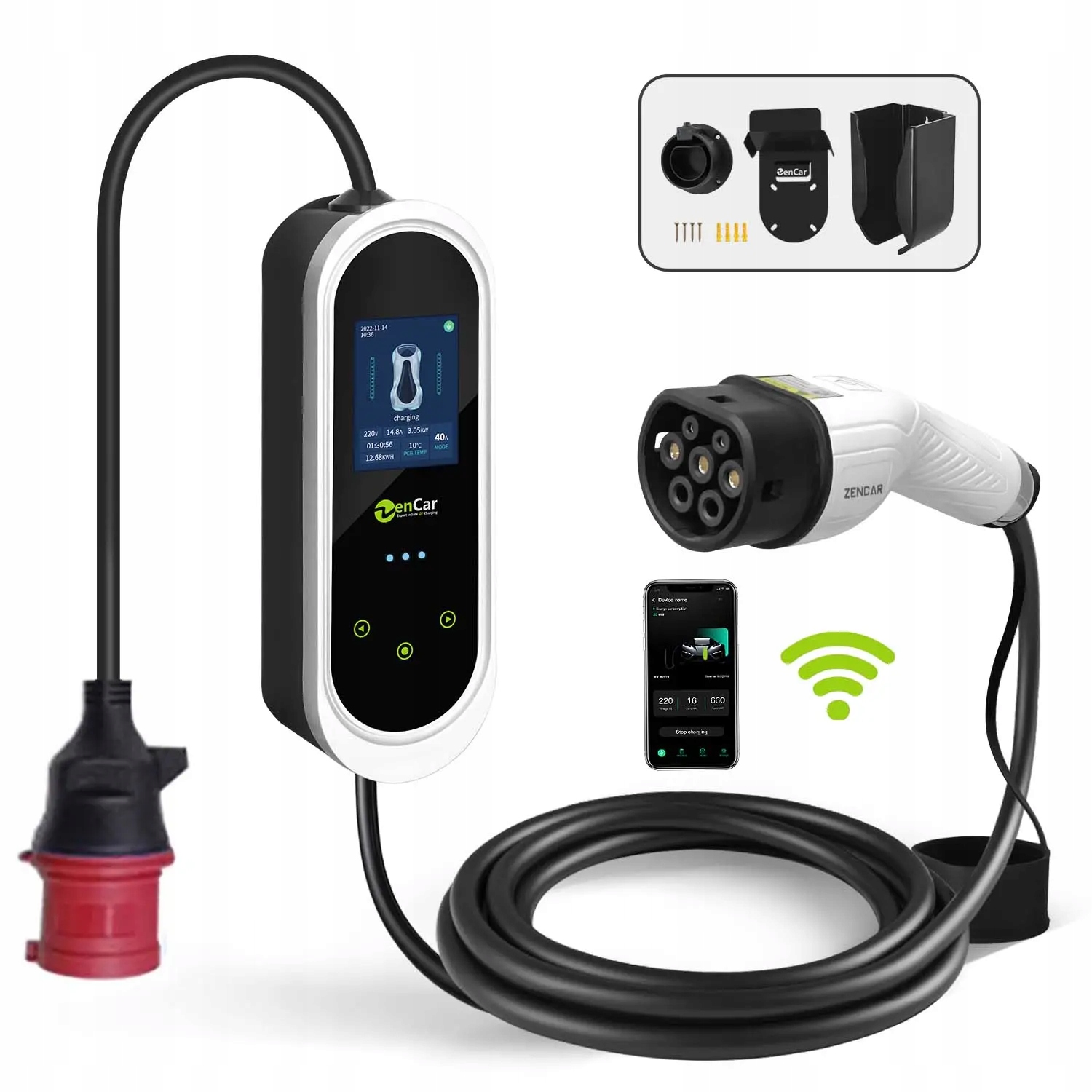 Nabíjačka Ev Zencar 22 kW Rcd-b 6-32A App Typ 2 Všetky autá