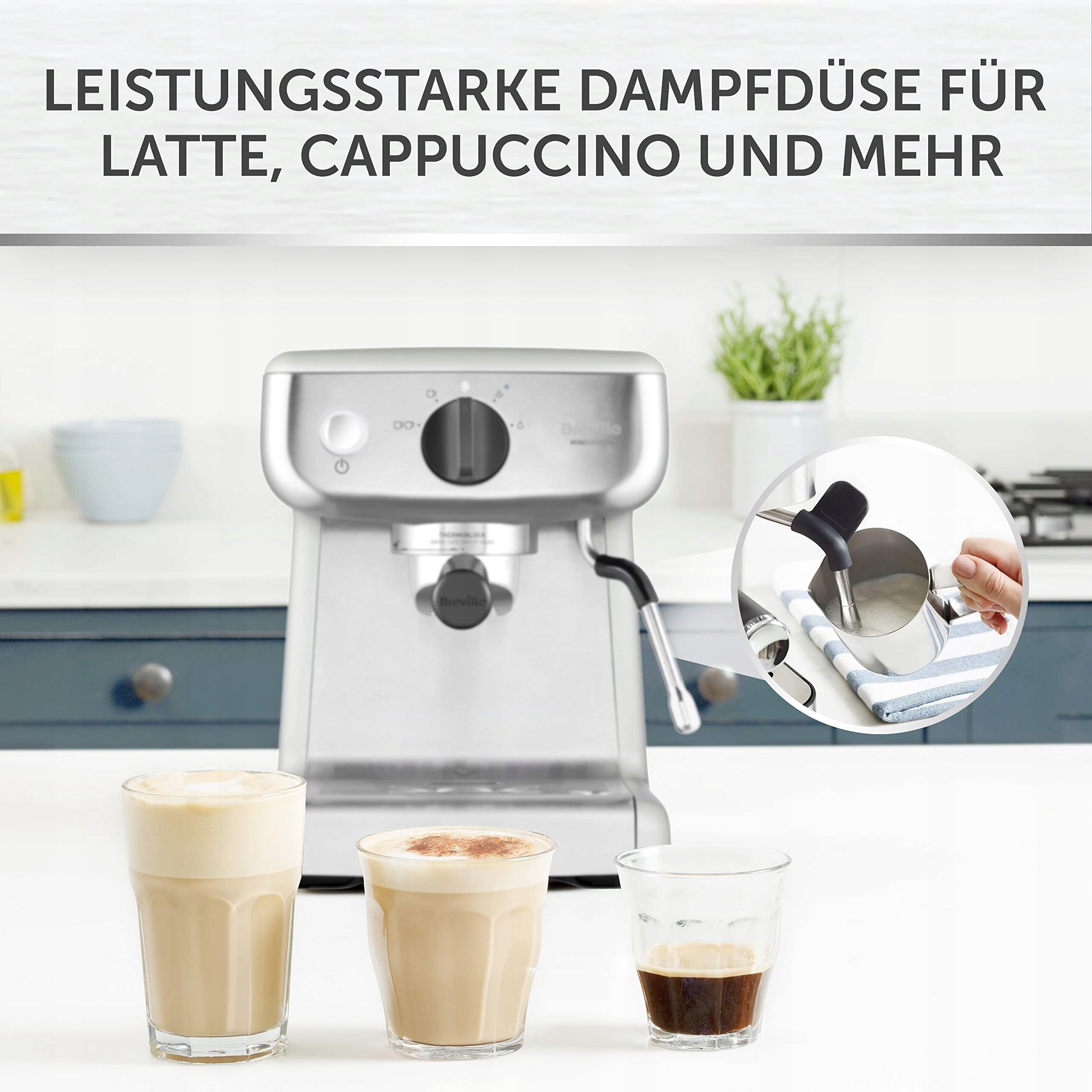 BREVILLE Barista Mini Ekspres Do Kawy 15 Bar 2L Stal Nierdzewna — miniatura 5