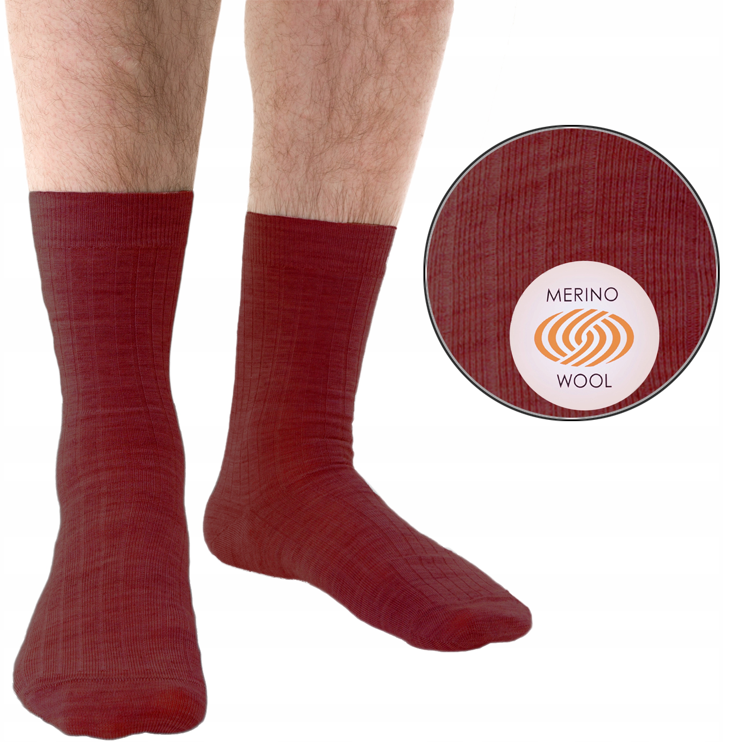 

Steven 130 Skarpety Bezuciskowe Merino bordo 44-46
