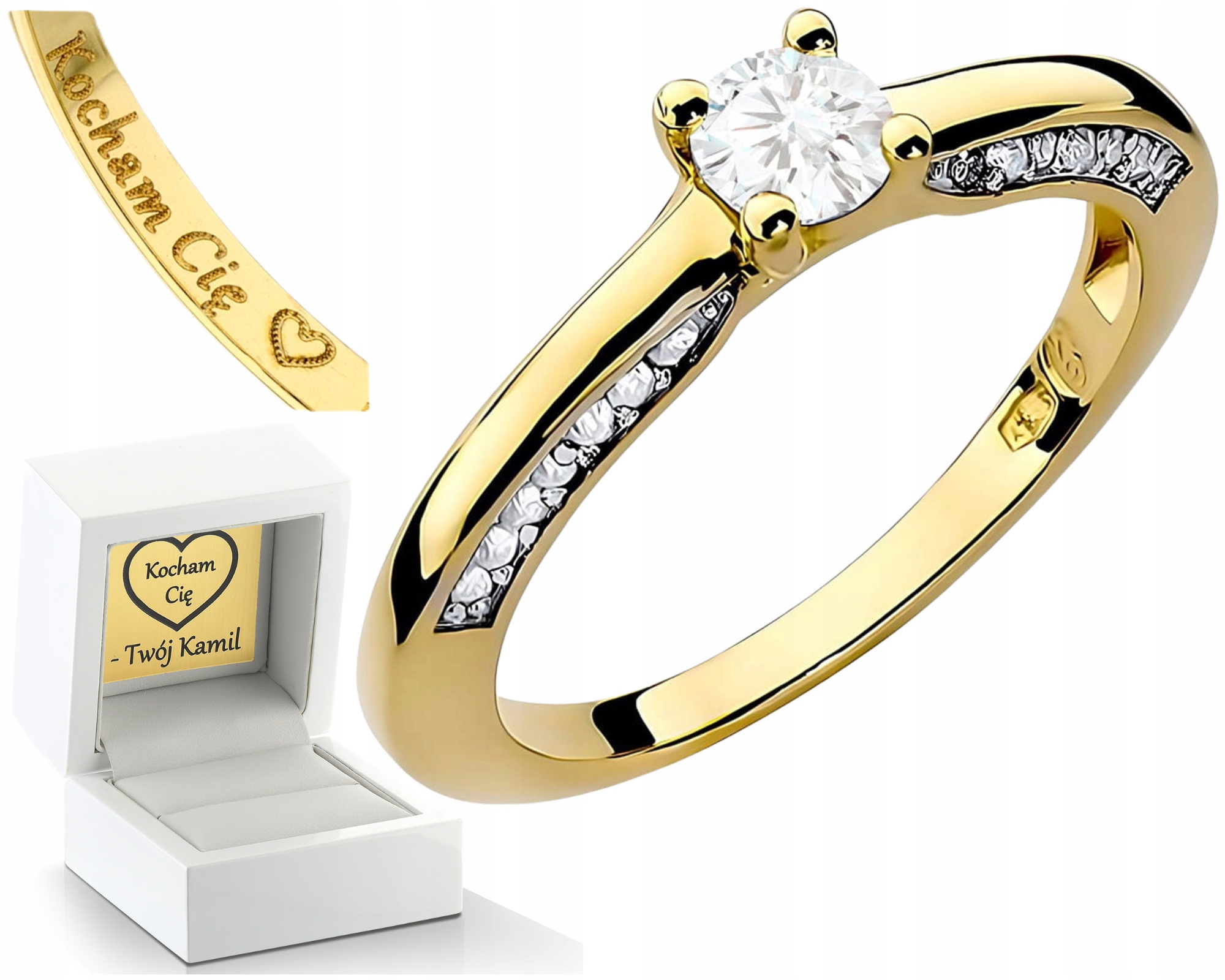 Zlatý Prstýnek S Diamantem Ze Syntetického Materiálu, Diamant Bez Konfliktu