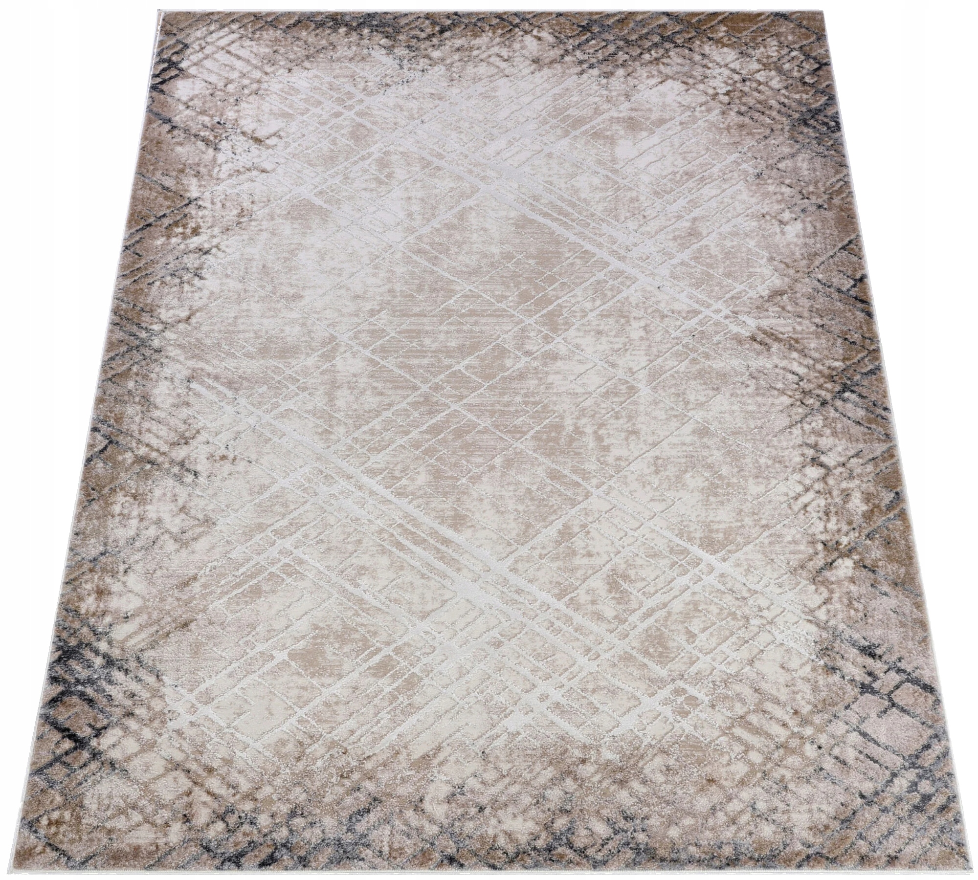 Koberec Komo 120x170 Stylový Moderní s Leskem krémově béžový šedý w13