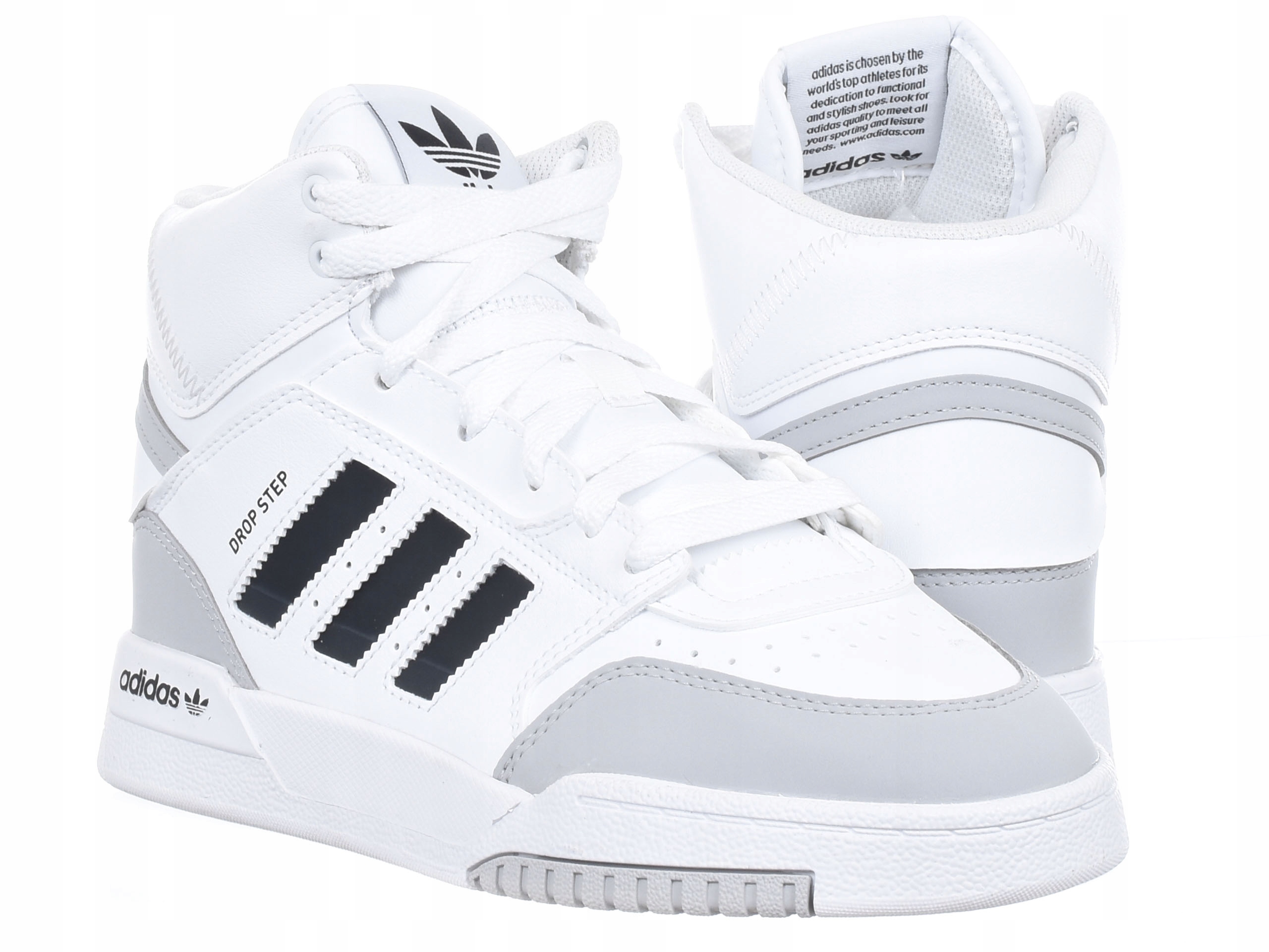 Adidas Drop Step J dětské vysoké botasky sportovní obuv tenisky bílé 38 2/3