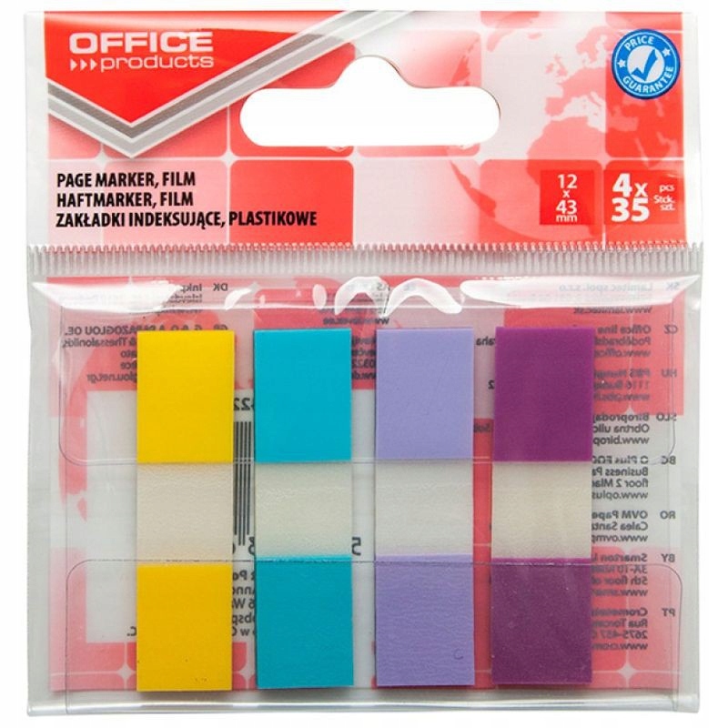 

Zakładki Indeksujące Pp 12X43MM, 4X35 Kartek, MIX