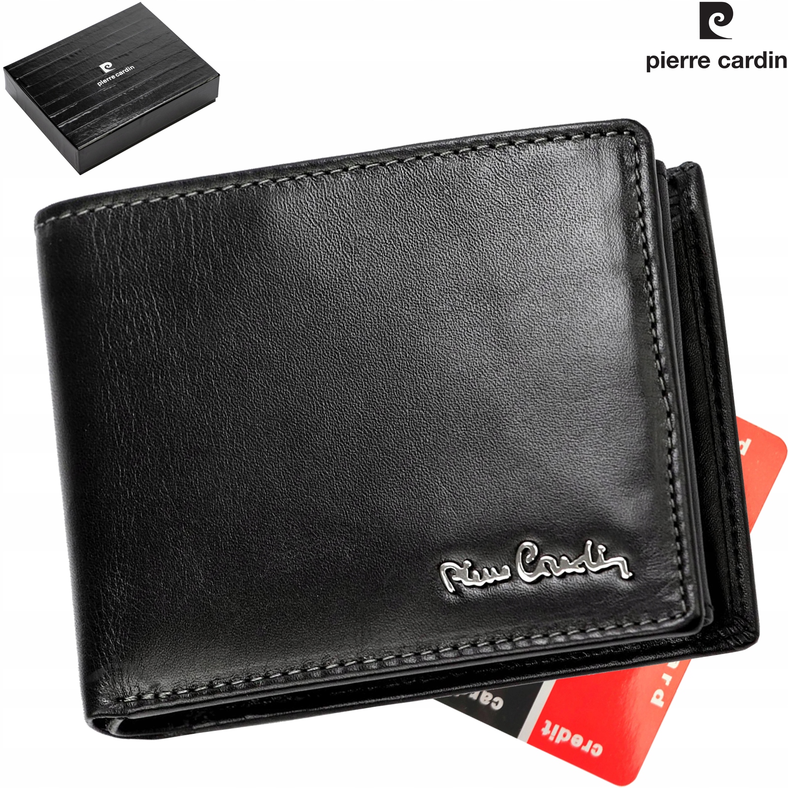 Originální Velká Pánská Peněženka Z Přírodní Lesklé Kůže Pierre Cardin