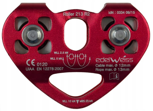 Bloczek Edelweiss Roller 213R2 czerwony idealny do wspinaczki i outdooru