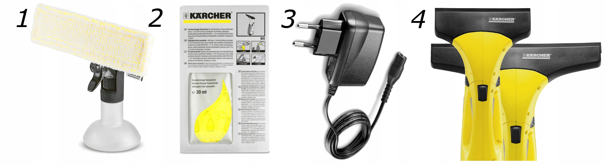 Myjka Do Okien Karcher WV 2 Plus + 2X Pady Z Mikrofibry Do Mycia Szyb Model WV2 PLUS N