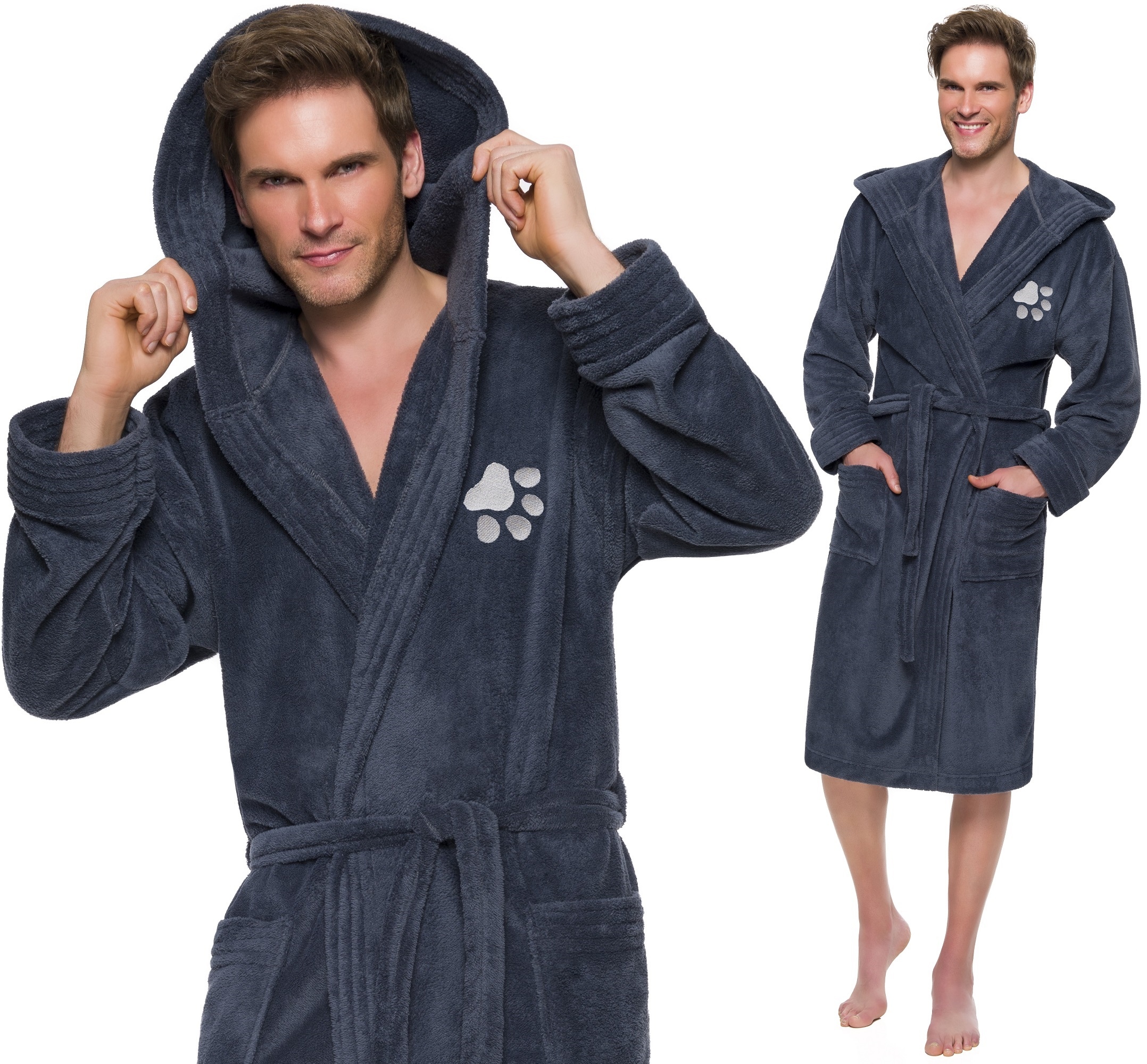 ŁAPKA SPORTOWY WYJĄTKOWY SZLAFROK MĘSKI KAPTUR XXL