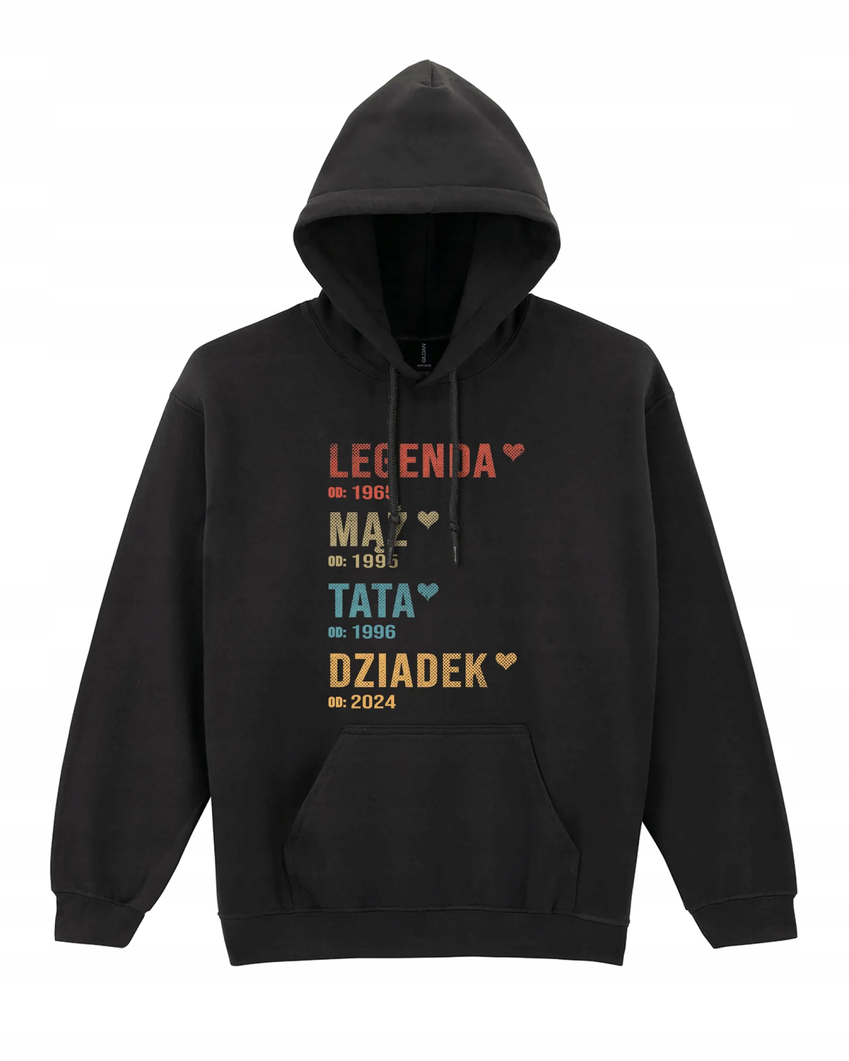 Mikina s kapucí personalizovaná dárek pro tatínka manžela nebo dědečka Černá L