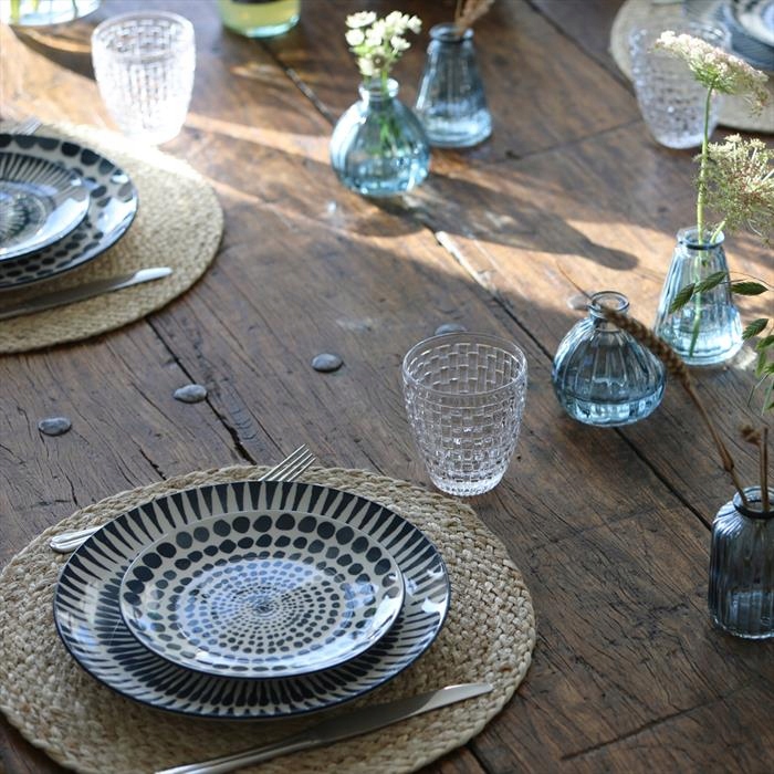 WAZONIK SZKLANY NIEBIESKI 8x8,5cm WAZON TŁOCZONY EAN (GTIN) 7340197410903