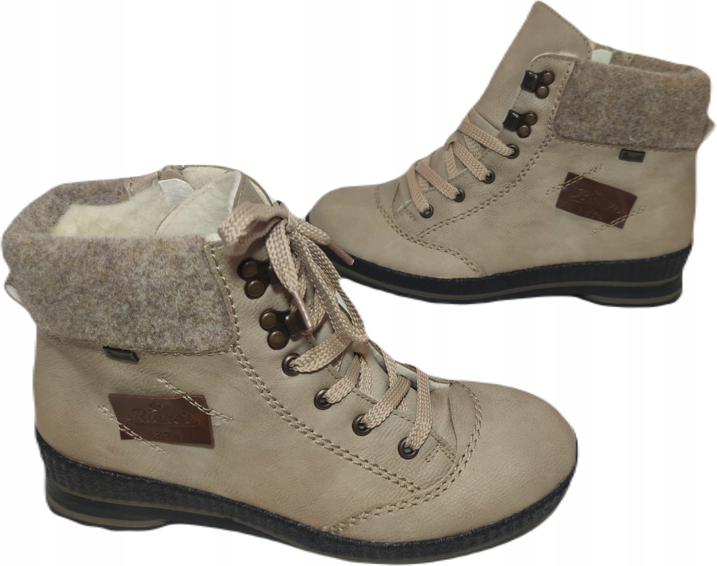 Kotníkové Boty vlna membrána tex Rieker Z2430 Béžová r40