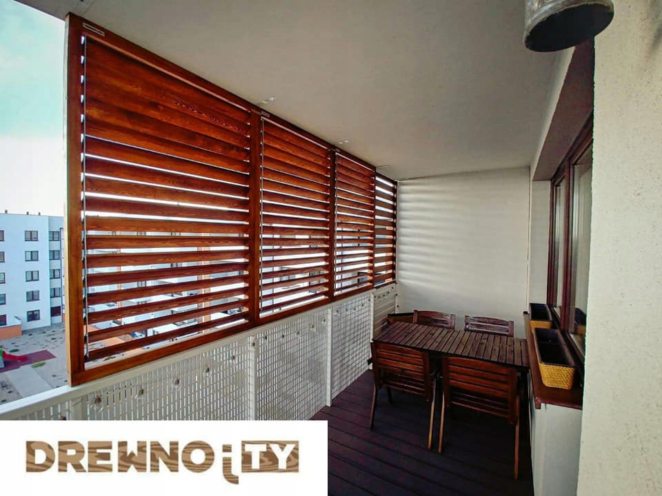 żaluzje regulowane tarasowe drewniane 2 szt 90x250 Szerokość lameli inna